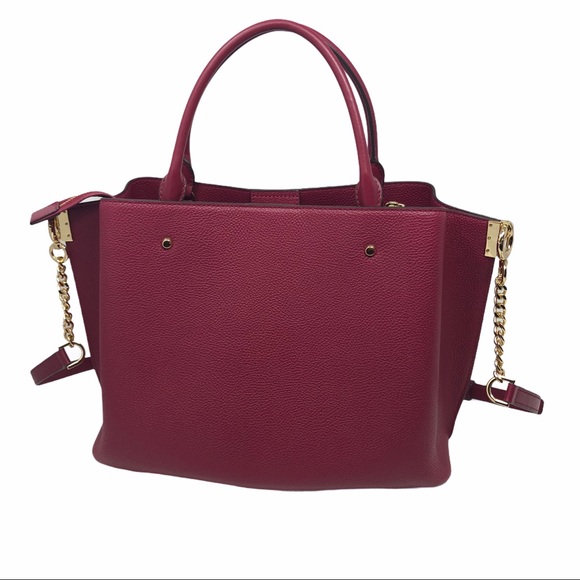 MICHAEL KORS Arielle Lg Satchel, Leather Berry NWT - Picture 2 of 15
